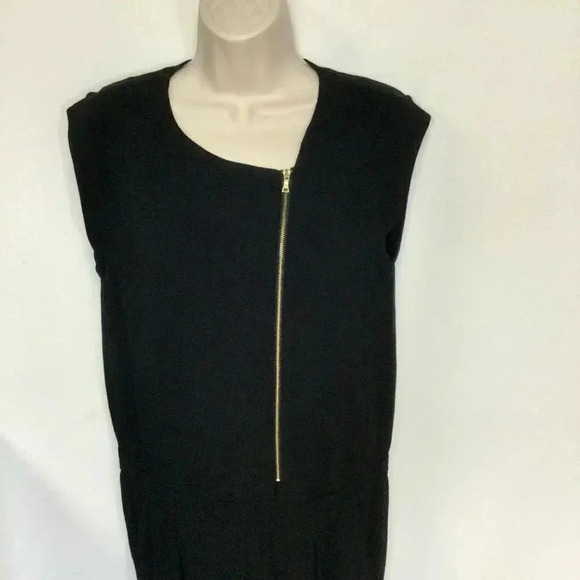 J. Crew Womens Black Sleeveless Lined Asymmetric Zip Jumpsuit One-Piece Size 4 - Picture 2 of 15